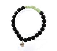 Braccialetto Apatite Verde Da Madagascar + Perle Onice Nero Opaco 8 Mm. Made IN