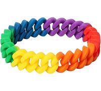 Braccialetto arcobaleno in silicone intrecciato - Accessorio per eventi Gay Pride LGBT Festival - Braccialetto dell'amicizia per uomini o donne - Braccialetto multicolore intrecciato resistente all'ac