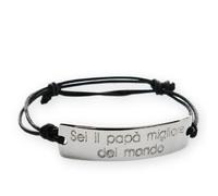 Braccialetto argento sei il papà migliore... Idea regalo festa del papà