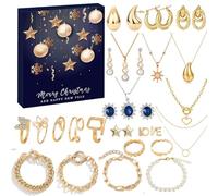 Braccialetto 'avvento Per Ragazze - Calendario Di Natale Per Conto Alla Rovescia,Set Collana Orecchini Quotidiano Donna Uomo Ragazzo Ragazza Appuntamento Serata Amico