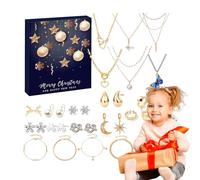 Braccialetto 'Avvento - Scatola Porta Collana Calendario 'avvento - Set Collana Orecchini Quotidiano Donna Uomo Ragazzo Ragazza Appuntamento Serata Amico