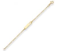 Braccialetto Bambino Schmuck Krone Figaro 333 Oro Giallo 1,9mm, 14 cm Cuore