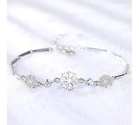 Braccialetto Bracciale Bracelet Donna Bracciale in Argento Sterling 925 Gioielli di Moda Blu Cristallo Fiocco di Neve Re