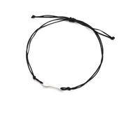 Braccialetto, Braccialetto, Gioielli, Gioielli in Pelle Donna E Uomo Bracciale Geometrico A Doppio Strato, Bracciale Semplice con Pendente A Remo A Doppio Foro 黑色玉线-钢色