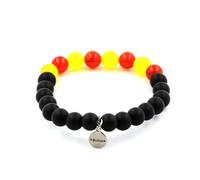 Braccialetto Catalano Perle Onice Nero Opaco + Agata Giallo Rosso 8 IN