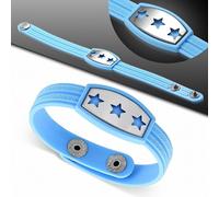 Braccialetto Caucciù Blu Chiaro Con Chiave Greco Stile Orologio Motivo 3 Stella