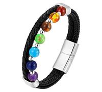 Braccialetto Chakra Con Cristalli Naturali Per Uomo E Donna, Con Perline Di Pietre Preziose Naturali E Chiusura Magnetica, Gioiello Di Guarigione Reiki, Equilibrio Spirituale, Accessorio Per Yoga, B