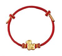 Braccialetto cinese con cordino rosso per l'anno 2026, regolabile, con ciondoli a forma di cavallo e fortuna, braccialetto tradizionale con nodo in corda per donne, regalo di Capodanno, Misura unica