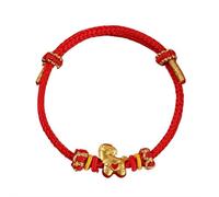 Braccialetto cinese con cordino rosso per l'anno 2026, regolabile, con ciondoli a forma di cavallo e fortuna, braccialetto tradizionale con nodo in corda per donne, regalo di Capodanno, Misura unica