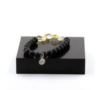 Minerali Collezione. Braccialetto Citrino Del Brasile + Perle Onice Nero Opaco 8