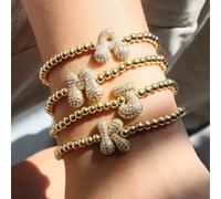 Braccialetto classico di moda per donna con charm in zirconia e lettera, braccialetto di lusso regolabile con iniziali da A a Z, regalo di gioielleria per donne L,M,S,H,A,T,O,X,B,C,D,E,F,G,I,J,K,N,P,Q