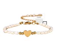 Braccialetto commemorativo con cuore per la perdita del padre, braccialetti di memoria per la perdita della persona cara, braccialetti regolabili con perle per donne gioielli con biglietti di