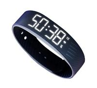 Braccialetto con allarme vibrante, braccialetto con allarmi vibranti, display LED silenzioso e impermeabile da 7,48 pollici, orologio con promemoria di allarme vibrante, orologio digitale: per adulti