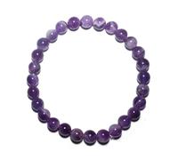 Braccialetto con ametista da 6 mm, chakra della corona eterea, cristallo viola con inclusioni bianche, gioielli spirituali per meditazione per pace e intuizione, kit di strumenti per perline, adatto