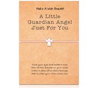 Braccialetto con Angelo Custode Bracciale Portafortuna in Argento Fatto a Mano con Ciondolo di Angelo in Metallo per Donne Ragazze Famiglia Migliore Amico Regalo di Gioielli di Compleanno (Rosa)