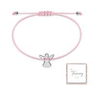 Braccialetto con angelo custode, regolabile in argento, con biglietto e confezione regalo, regalo per la cresima, ragazze e ragazzi, Acciaio inossidabile