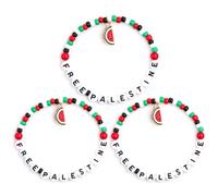 Braccialetto con bandiera della Palestina, braccialetto libero della Palestina, perline regolabili anguria palestinese per le donne braccialetto dei monili del pendente