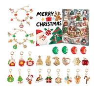 Braccialetto con calendario per conto alla rovescia, kit di braccialetti con ciondoli per l'avvento di Natale, calendario per conto alla rovescia dei gioielli di 24 giorni, per casa, scuola, viaggi