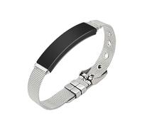 Braccialetto con catena a mano in acciaio inossidabile con incisione e regolabile, per coppie, appuntamento e notte, braccialetti alla moda, Misura unica, come descritto