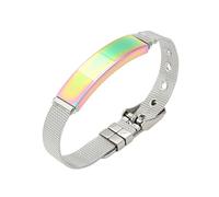 Braccialetto con catena a mano in acciaio inossidabile con incisione e regolabile, per coppie, appuntamento e notte, braccialetti alla moda, Misura unica, come descritto