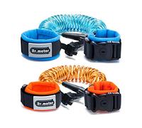 Braccialetto con cavo anti smarrimento, Dr.meter Confezione da 2 guinzagli di sicurezza per bambini con chiusura a chiave, imbracatura da passeggio per bambini riflettente