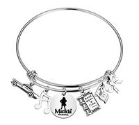 Braccialetto con charm ispirato alla musica di Broadway, regalo musicale teatrale regalo per fan musicali, Small, Acciaio inossidabile