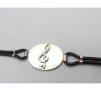 Braccialetto con Chiave di Violino in Argento 925 e caucciù - Bracciale - Musica