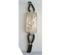 Braccialetto con CHIAVE DI VIOLINO in Argento 925 e caucciù - bracciale - Sol