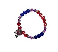 Braccialetto con ciondolo a forma di farfalla con perline e cristalli unici per bambini, Misura unica, come descritto