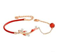 Braccialetto con ciondolo a forma di pesce koi, su cordoncino rosso, che simboleggia la perseveranza e l'abbondanza nella vita e negli sforzi di carriera