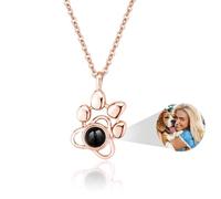 Braccialetto con ciondolo commemorativo a forma di zampa di cane, per proprietari di cani e gatti, con stampa fotografica personalizzata (stile D)
