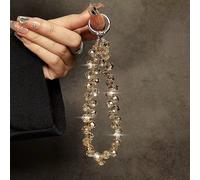 Braccialetto con ciondolo luccicante, elegante, con strass, perline, accessorio per telefono, adatto come ciondolo o pendente da appendere a borse o accessori per donne e ragazze oro,blu,viola chiaro,