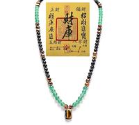 Braccialetto con collana con avventurina verde e occhio di tigre, braccialetto ricchezza per donne, 17,8 cm, 8 mm, collana Feng Shui buona fortuna protezione guarigione giada gioielli spirituali