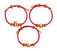 Braccialetto con cordino rosso per l'anno del cavallo, 3 pezzi, gioiello da polso, braccialetto portafortuna, cordino rosso regolabile, per donne, ragazze, mogli, fidanzate, uso