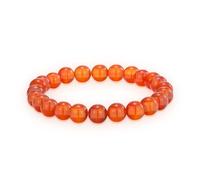 Braccialetto con corniola per aumentare il coraggio, la fiducia in se stessi e la motivazione, braccialetto con perline da 8 mm, per donne e uomini, elastico regolabile