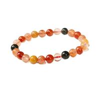 Braccialetto con cristalli 9A per felicità, longevità e ricchezza, cristallo rutilato multicolore e quarzo agata | lussuoso amuleto spirituale per equilibrio e tranquillità dei chakra