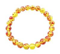 Braccialetto con cristalli di ambra naturale, con perle di Buddha, 8 mm, comodo e pratico