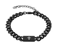 Braccialetto con croce con versi biblici da uomo, I Can Do All Things regolabile Christian Faith Link Chain Bracelet in acciaio inossidabile Dio Gesù Inciso Scrittura Gioielli religiosi Papà Padre