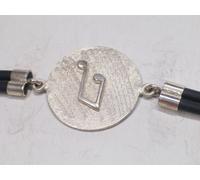 Braccialetto con Croma in Argento 925 e caucciù -bracciale -nota musicale - note