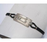Braccialetto con Croma in Argento 925 e caucciù - note - musica - nota musicale
