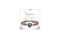 Braccialetto con cuore in diaspro e scritta "Love You Forever", realizzato a mano, con perline, idea regalo per figlia, braccialetto regolabile con perline colorate in pietra naturale, 6MM, Nessuna