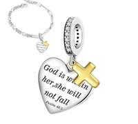 Braccialetto con cuore religioso, ciondolo a forma di cuore, ciondolo religioso, per matrimonio e San , gioiello, Se référer au descriptif, Rame, riferimento alla descrizione