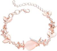 Braccialetto con Foglie intarsiate in Opale Artificiale, Regalo per Gioielli da Donna, Gioielli da Spiaggia Estivi, Accessori di Abbigliamento Ideali Fashion Processing