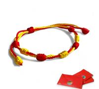 Braccialetto con i 7 chakra, originale bandiera della Spagna contro il malocchio e la protezione della cattiva energia, fatto a mano in filo rosso, amuleto in filo rosso, per uomo e donna, coppie e