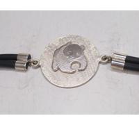 Braccialetto con il PANDA simbolo del WWF in Argento 925 e caucciù - bracciale -