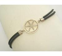 Braccialetto con il SOLE DELLE ALPI in Argento 925 e caucciù - bracciale