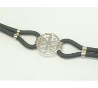 Braccialetto con il SOLE DELLE ALPI in Argento 925 e caucciù - bracciale