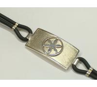Braccialetto con il SOLE DELLE ALPI in Argento 925 e caucciù - bracciale