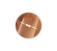 Braccialetto con iniziali braccialetti di perline per le donne regali di Natale calza Stuffers per lei ragazza adolescente regali braccialetti placcati oro pietre preziose cose alla moda con lettera