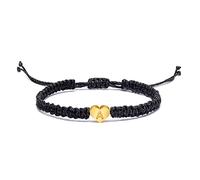 Braccialetto con lettera iniziale e cuore, con nome personalizzato con lettere dell'alfabeto, amore, cuore, corda braccialetti per donne e uomini, regalo di compleanno gioielli, Rame, Nessuna pietra